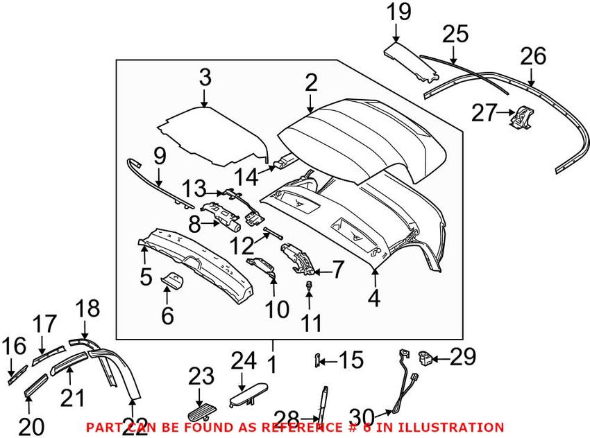 BMW Windshield Frame Center Cover (Convertible) 54347016892