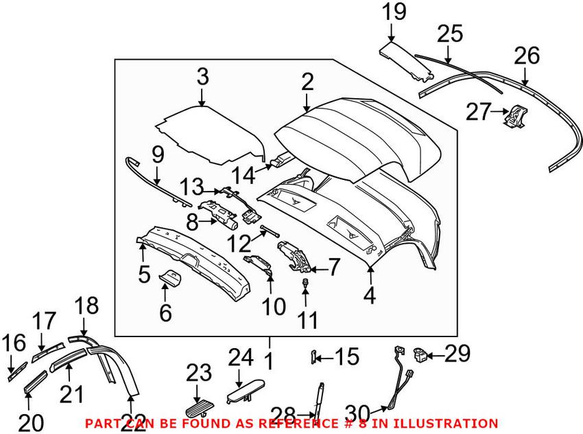 BMW Convertible Top Lock Motor 54347043869