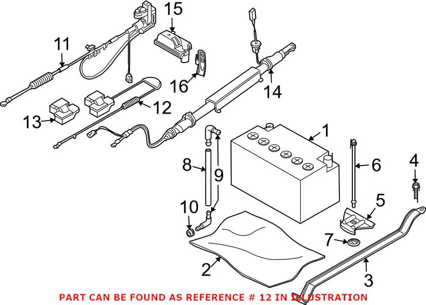 BMW Battery Cable - Battery Terminal to Under Floor Cable (Positive) 61126929324