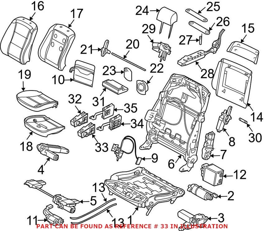 BMW Power Seat Switch = Driver Side 61316918382