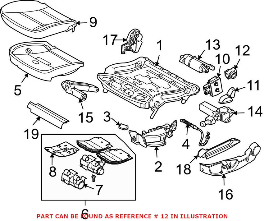 BMW Lumbar Support Switch - Driver Side 61318352291