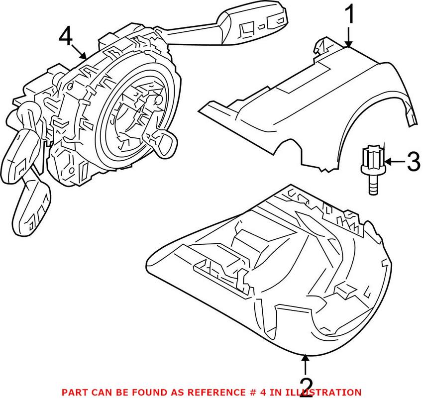 BMW Steering Column Switch Assembly (w/ Clockspring) 61319169072