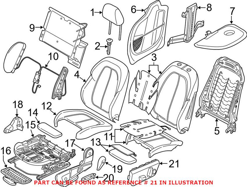 BMW Power Seat Switch = Front Passenger Side 61319276626