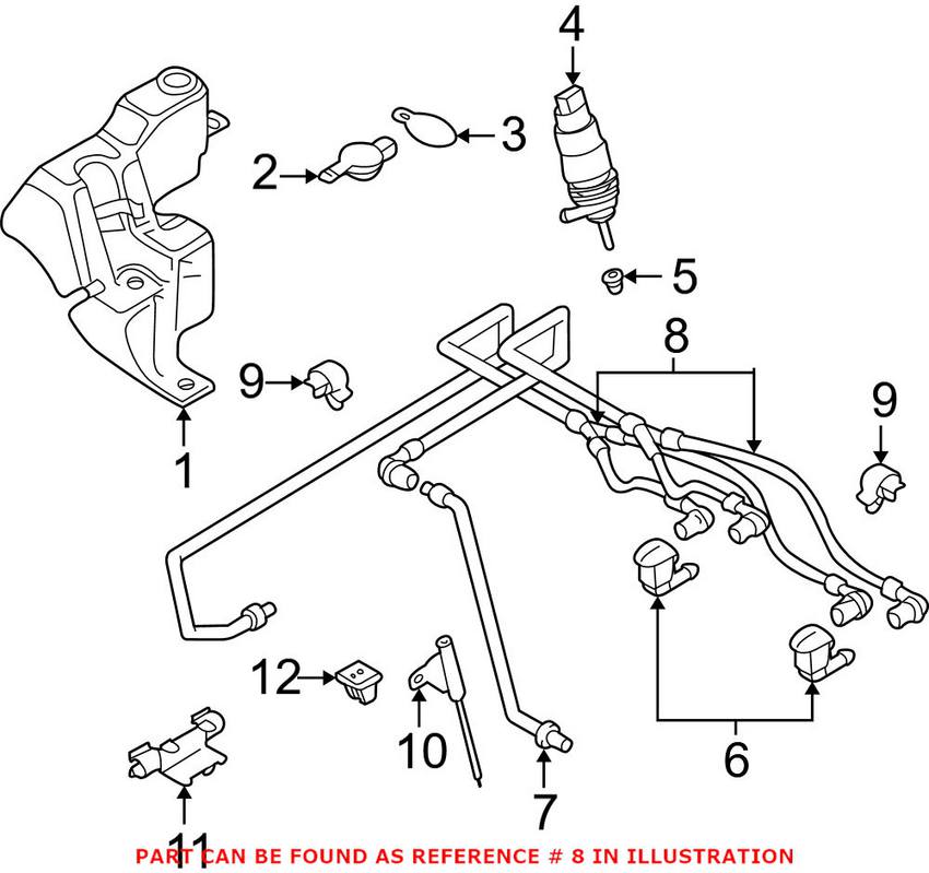 Windshield Washer Fluid Hose Set (w/ Intensive Cleaning System)