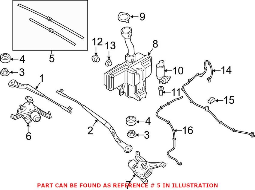 BMW Windshield Wiper Blade Genuine BMW 61612410957