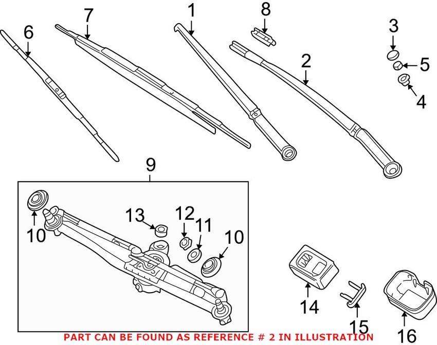 BMW Windshield Wiper Arm - Driver Side 61617003931