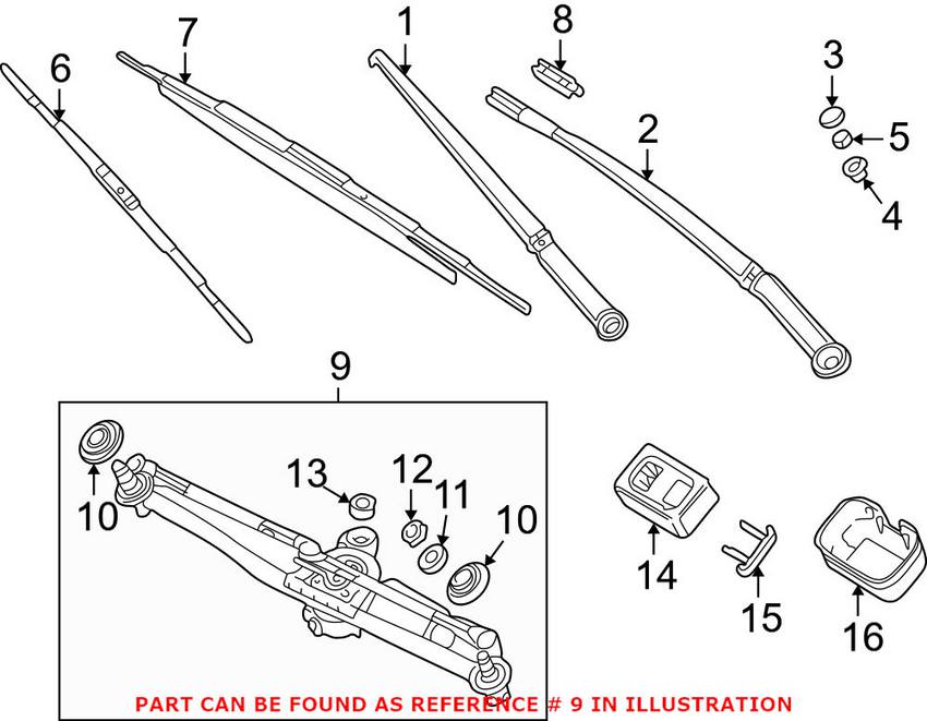 BMW Windshield Wiper Motor (w/ Linkage) 61617071693