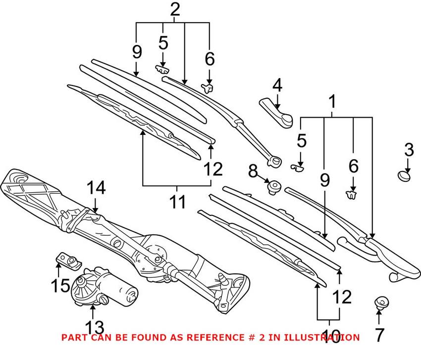 BMW Windshield Wiper Arm - Driver Side 61618209879