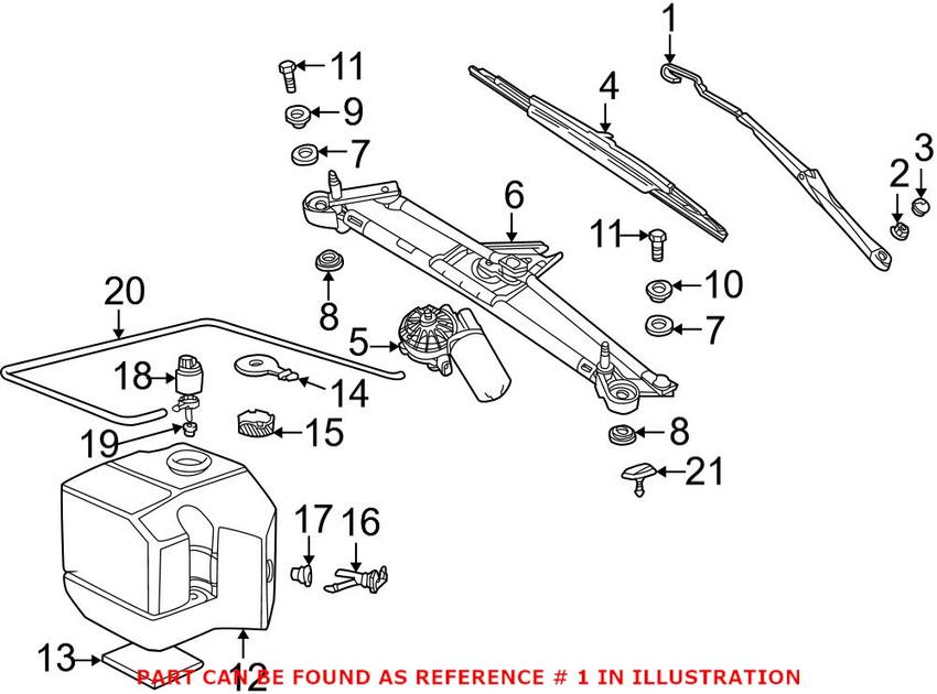 BMW Windshield Wiper Arm - Driver Side 61618389549