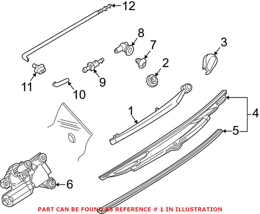 BMW Windshield Wiper Arm - Rear 61627068076