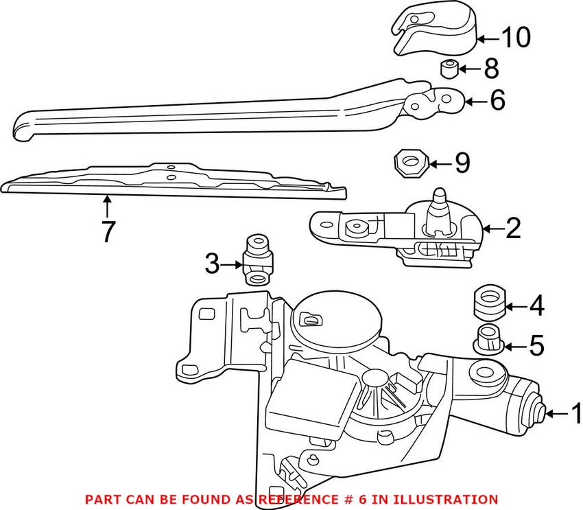 BMW Windshield Wiper Arm - Rear 61628220830