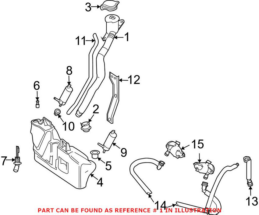 BMW Filler Pipe - Washer Fluid Container 61667009125