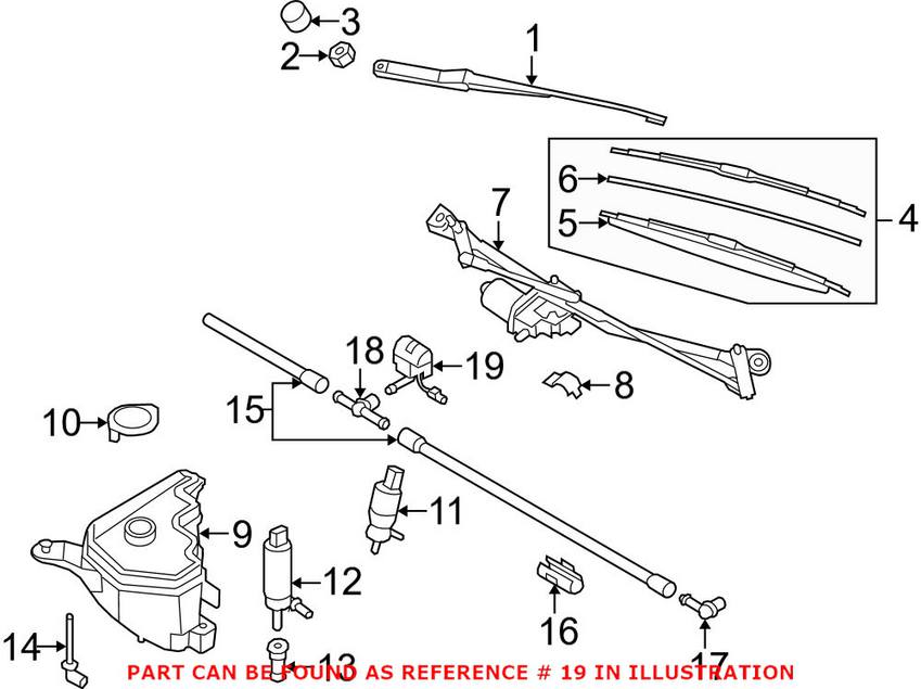 BMW Windshield Washer Nozzle (Heated) 61667056731