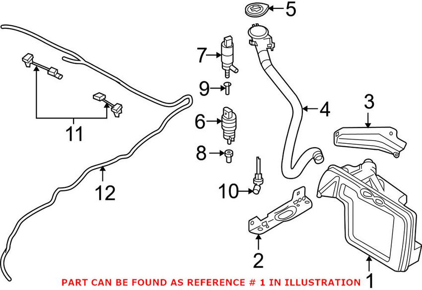 BMW Washer Fluid Reservoir (w/o Headlight Cleaning System) 61667067107