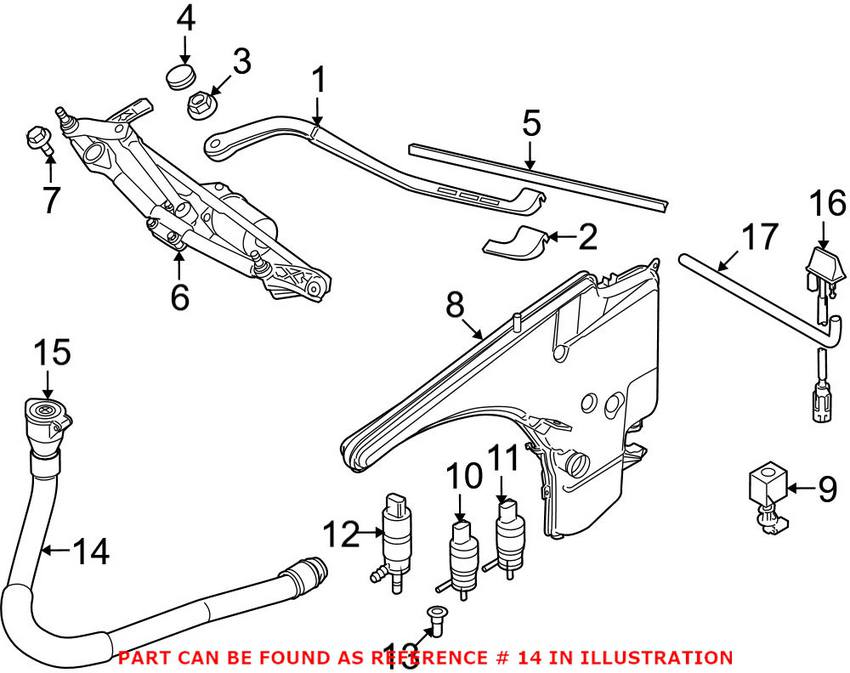 BMW Washer Fluid Fill Tube 61667135409