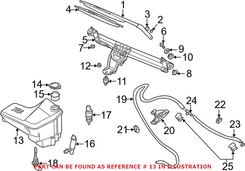 BMW Windshield Washer Fluid Reservoir (E53) - Genuine BMW 61668252722