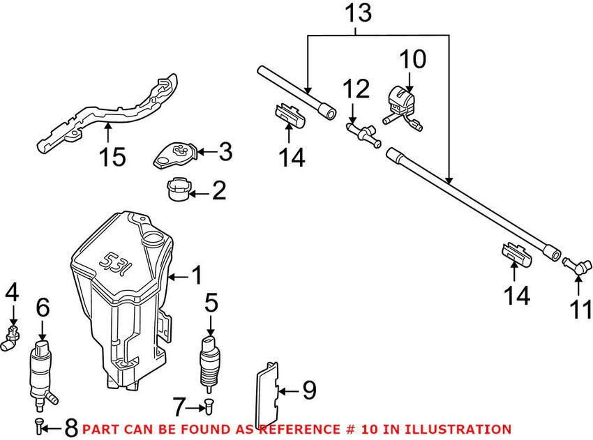 BMW Windshield Washer Nozzle 61668362821