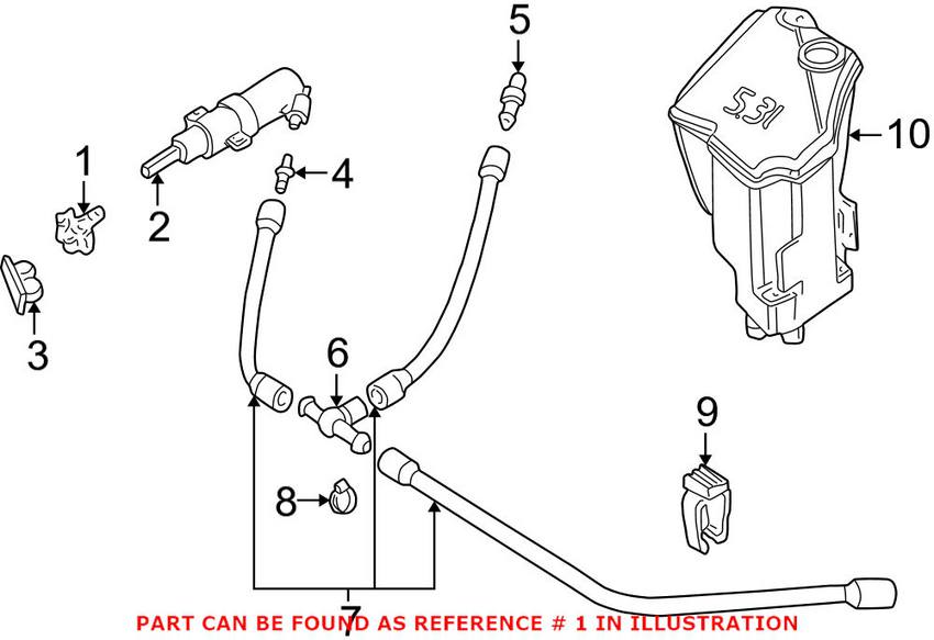 BMW Headlight Washer Nozzle - Driver Side 61674290867