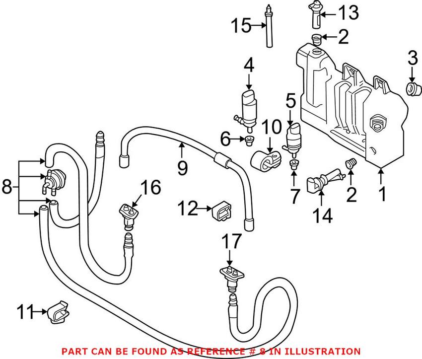 BMW Headlight Washer Hose 61677033036