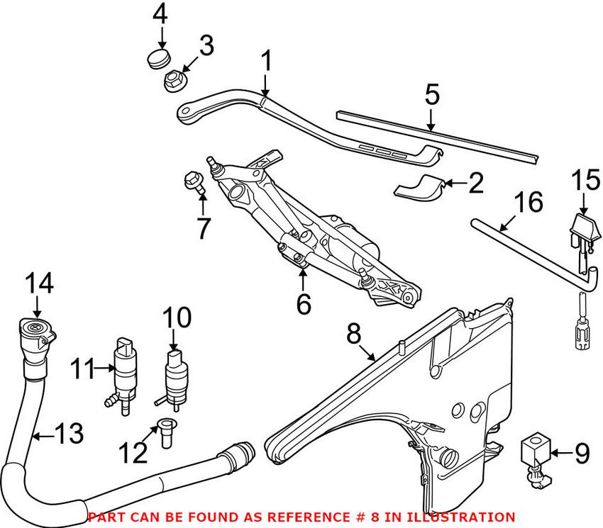 BMW Windshield Washer Fluid Reservoir 61677157145