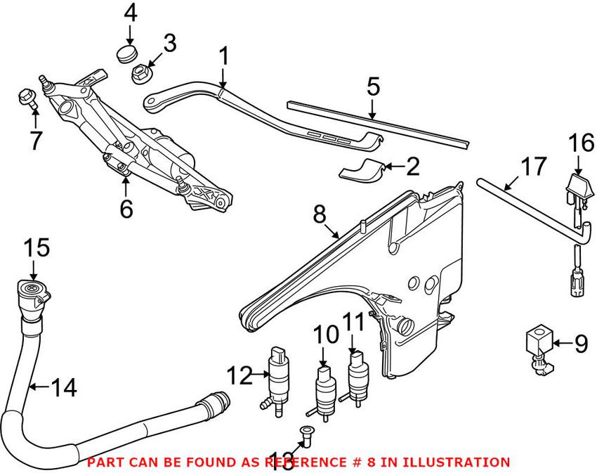 BMW Windshield Washer Fluid Reservoir 61677238667