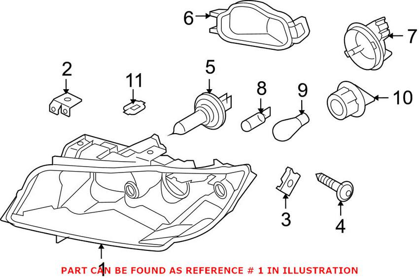 BMW Headlight Assembly - Passenger Side (Halogen) 63116942726