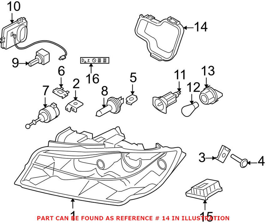 BMW Headlight Bulb Cover - Passenger Side (Xenon) 63117159569