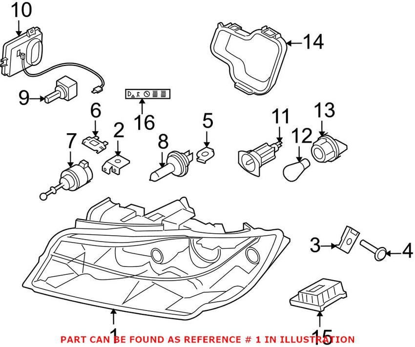 BMW Headlight Assembly - Driver Side (Xenon) (Adaptive) 63117161669