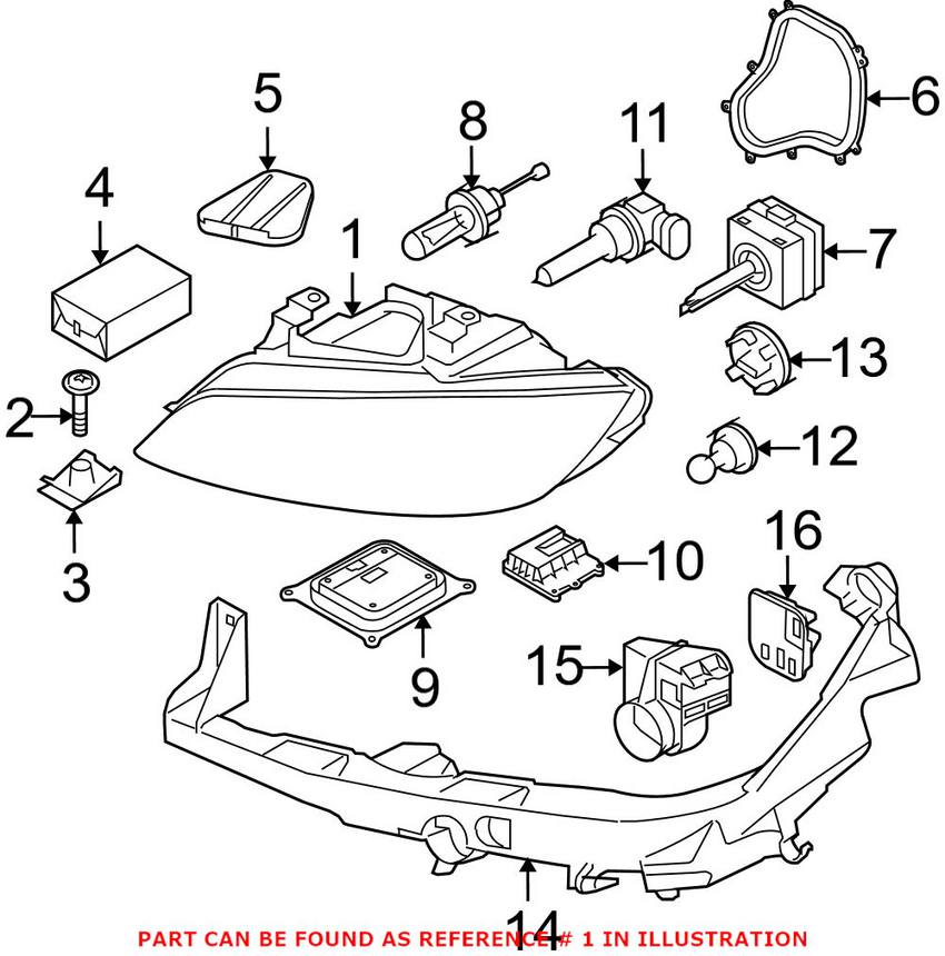 BMW Headlight Assembly - Passenger Side (Xenon) (Adaptive) 63117182518