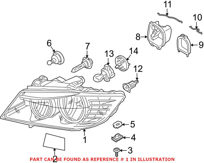 BMW Headlight Assembly - Passenger Side (Halogen) 63117202578