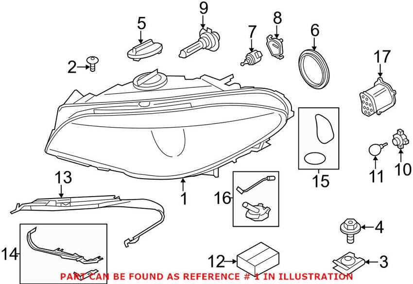 BMW Headlight Assembly - Driver Side (Halogen) 63117203243