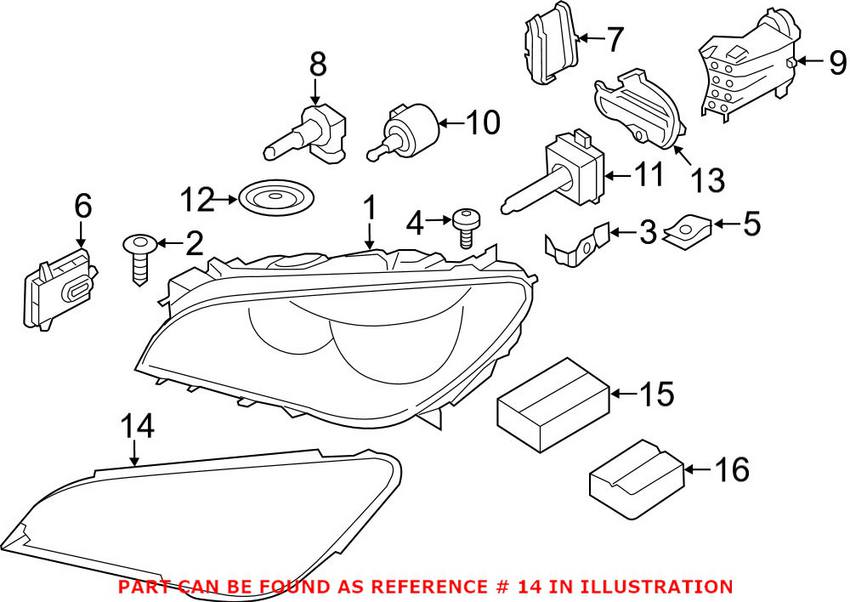 BMW Headlight Seal - Driver Left 63117225237