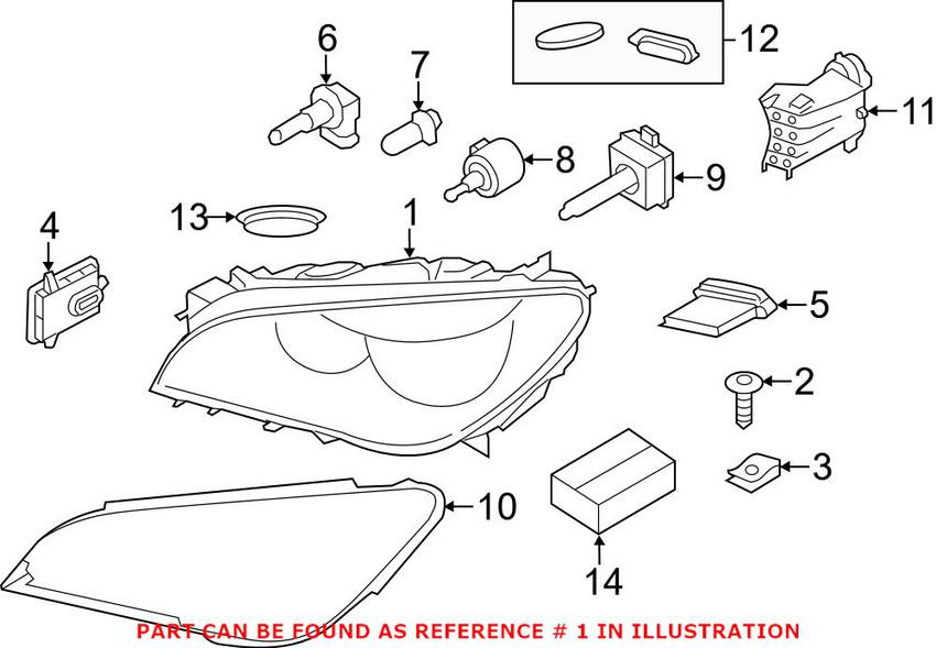 BMW Headlight Assembly - Driver Side (Xenon) (Adaptive) 63117228423