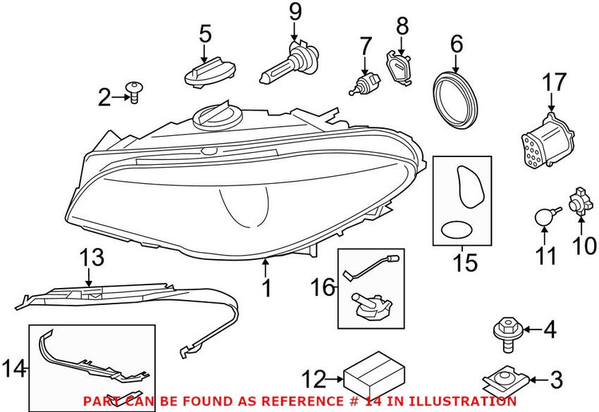 BMW Headlight Bracket - Driver Left 63117271897