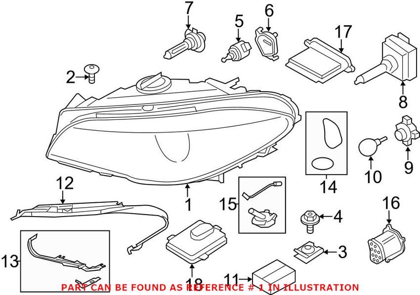 BMW Headlight Assembly - Driver Side (Xenon) (Adaptive) 63117271903