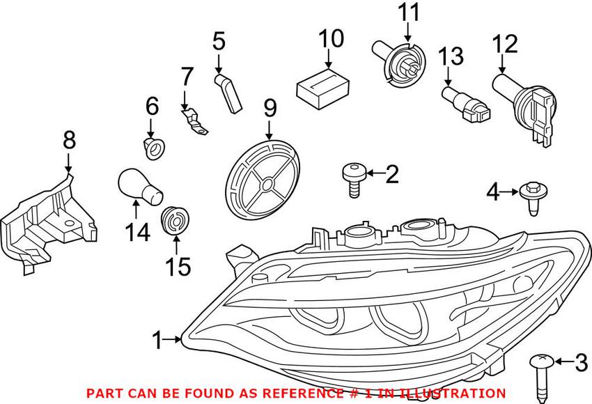 BMW Headlight Assembly - Driver Side (Halogen) 63117304473