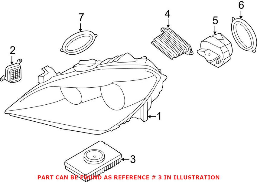 BMW High Intensity Discharge Headlight Control Module - Front 63117307528