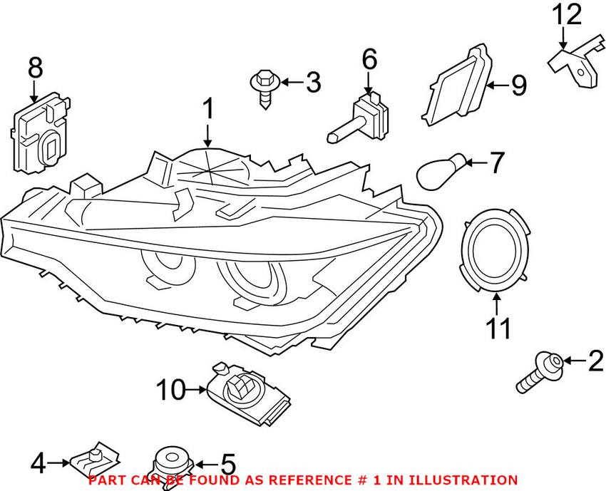 BMW Headlight Assembly - Driver Side (Xenon) (Adaptive) 63117338707