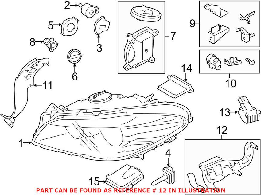 BMW Headlight Bracket - Driver Left 63117349295