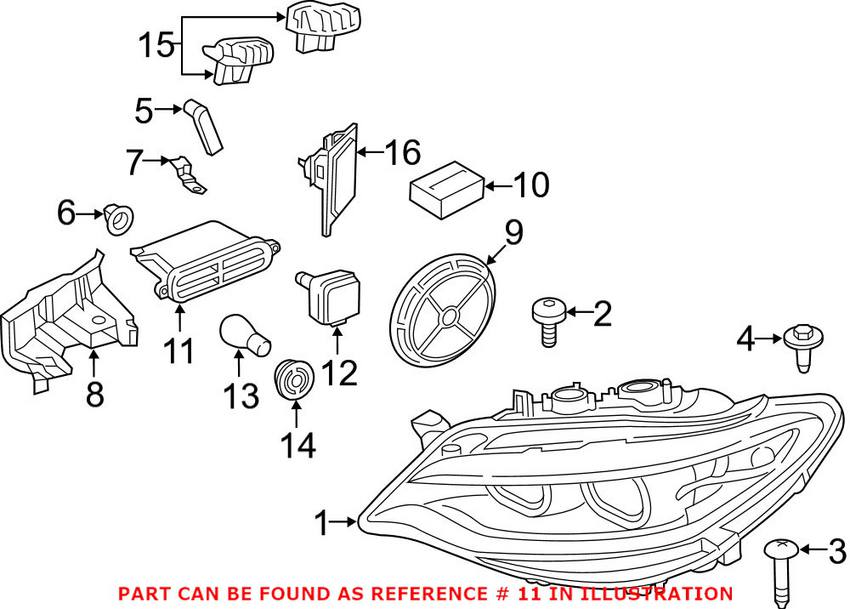 BMW High Intensity Discharge Headlight Control Module - Front 63117363090