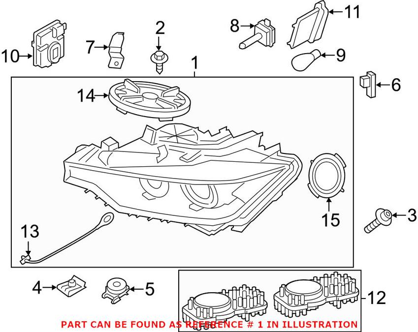 BMW Headlight Assembly - Driver Side (Xenon) (Adaptive) 63117377853