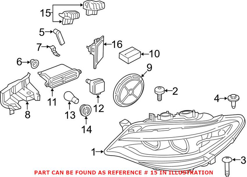 BMW High Intensity Discharge Headlight Control Module - Front Driver Left 63117388923