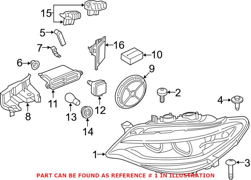 BMW Headlight Assembly - Passenger Side (Xenon) 63117388938