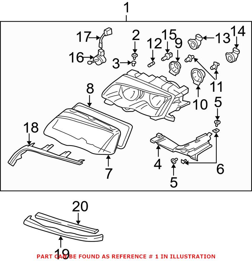 BMW Headlight Assembly - Driver Side (Halogen) 63126902753