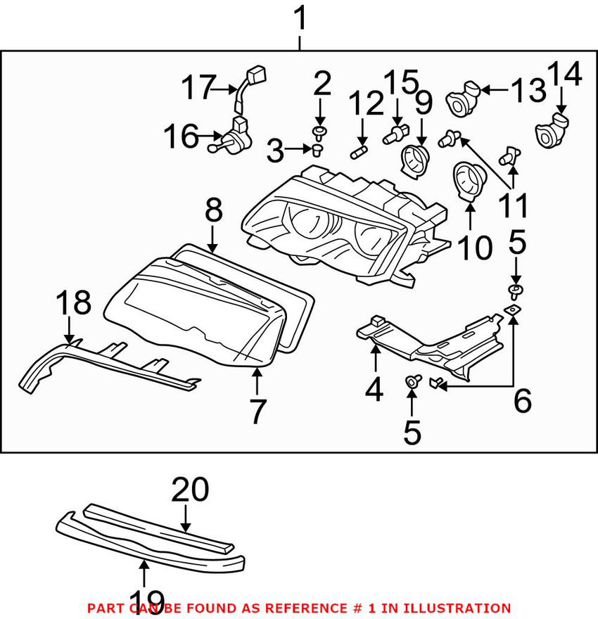 BMW Headlight Assembly - Passenger Side (Halogen) 63126902754