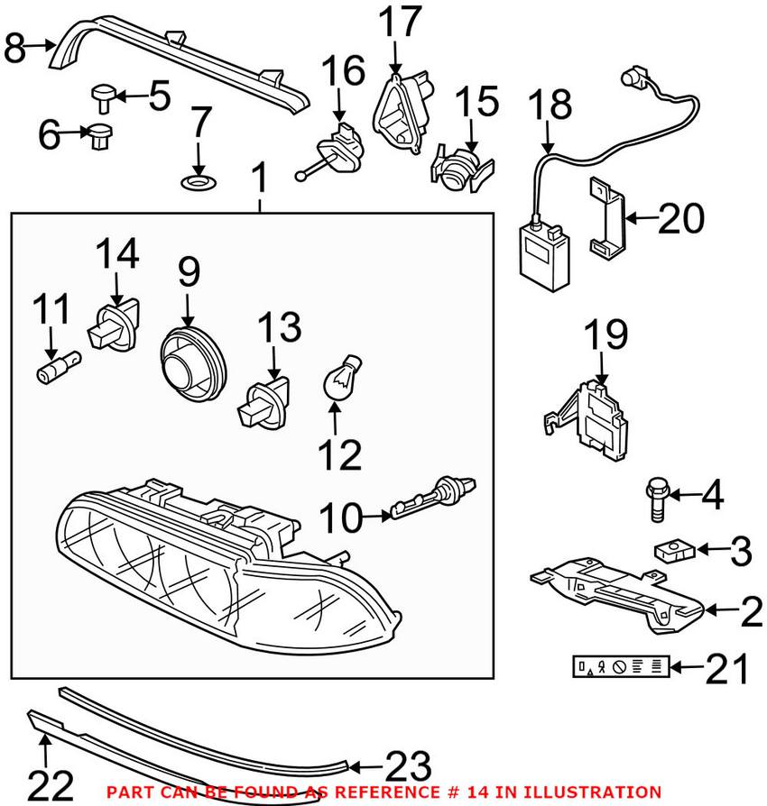 BMW Headlight Bulb Socket (H7) (HighBeam) 63126904051