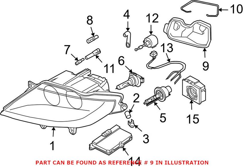 BMW Headlight Bulb Cover - Driver Side (Xenon) 63126928413