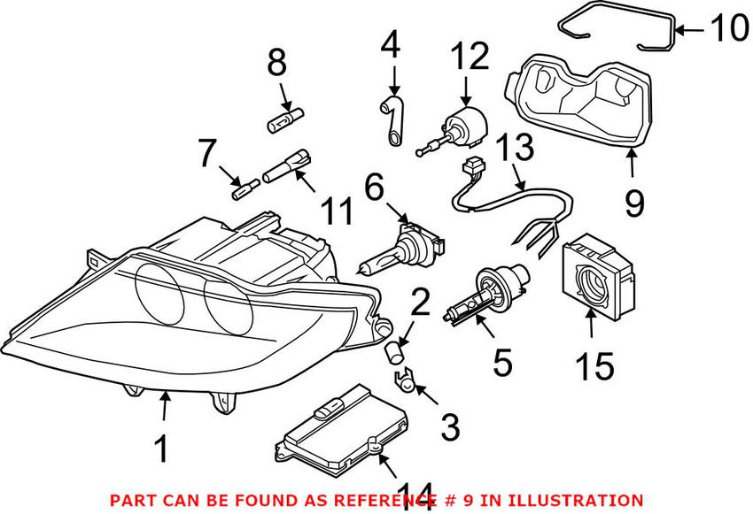 BMW Headlight Bulb Cover - Passenger Side (Xenon) 63126928414