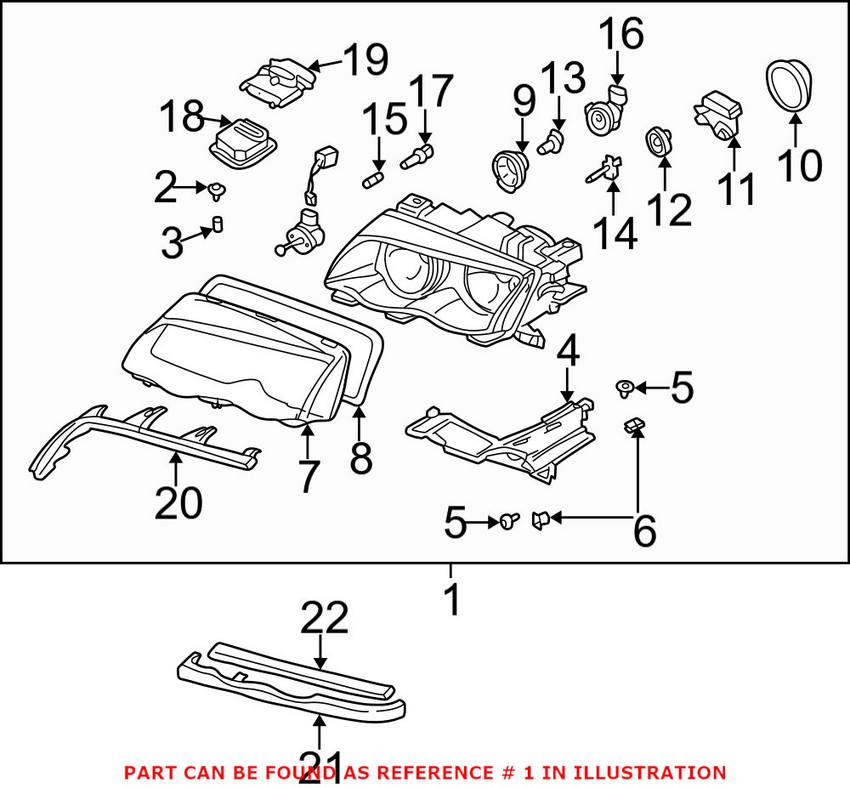 BMW Headlight Assembly - Passenger Side (Xenon) 63127165824