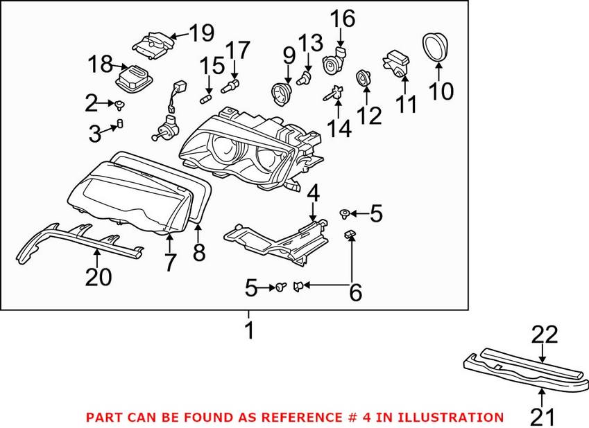 BMW Headlight Support Bracket - Passenger Side 63128380188